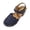 Blue, variant on Women Hook Loop Embroidery Hollow Out Platform Sandals Square Heel Beach Shoes Spring Summer Solid Color