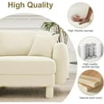 thumbnail image 6 of Modular Sectional Sofa, 3-Seat Deep Seat Sofa for Living Room, Cloud Couch Style Boucle Fabric Recliner, Shell-Shaped Armrests Cylindrical Legs Beige Sofa, Wood Frame, Easy Assembly, 6 of 9