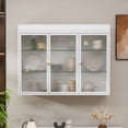 thumbnail image 7 of White 3 Door Arched Wall Cabinet With Glass. Elevate Your Rice Storage. Generous Quality Materials. Easy Installation. Stylish Mounted Glass - White. Enhance Bathroom Accessories Spacious Storage, 7 of 7