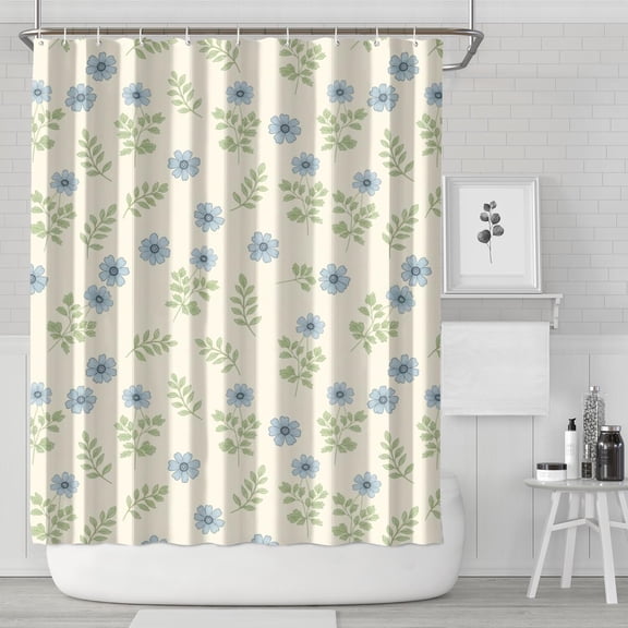 Pioneer Flower Floral Print Pattern Shower Curtain 84"x72", Bathroom Decorative Shower Curtain Set with 12 Hooks, Waterproof Washable