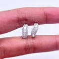 thumbnail image 3 of 2Ct Baguette Lab-Created Diamond Huggie Hoop Earrings 14K White Gold Plated, 3 of 4