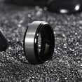 thumbnail image 2 of Wedding Ring Men 8mm Gray Silver Tungsten Wedding Band Black Edges & Inside, 2 of 7