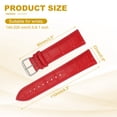 thumbnail image 2 of Correas de reloj de cuero Uxcell para hombres y mujeres, correa de reloj de liberación rápida de 22 mm con patrón de cocodrilo, correa de cuero plana y delgada elegante con herramientas, roja, 2 of 7