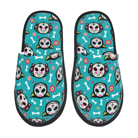 Balery Cartoon Dog And Cat Slient Indoor Furry Fleece Comfort House Shoes Soft Non-Slip Home Shoes Cotton slippers House Slippers-- Medium