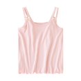 thumbnail image 1 of Coerni Girls Ribbed Knit Camisole with Bow Cute Ruffle Trim Spaghetti Strap Undershirts Kids Summer Beach Vacation Tops, 1 of 1