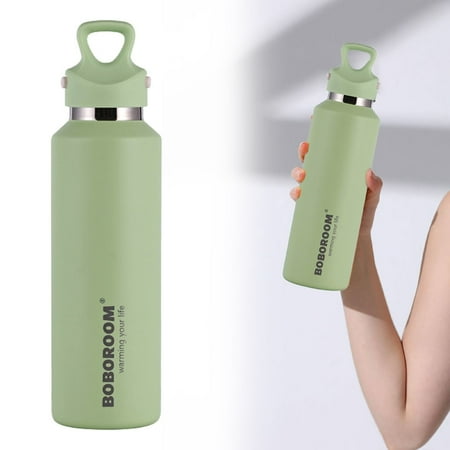 

Clearance！ Souwang Glass Bottle Threadless Vacuum Insulated Water Bottle Easy One Hand Operation No No Screw Design 36 Hours Cold 18 Hours Hot With Pressure Release 20 Oz