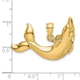thumbnail image 3 of FB Jewels 14K Yellow Gold Dolphin-Tail Up High Polish and Textured Pendant, 3 of 4