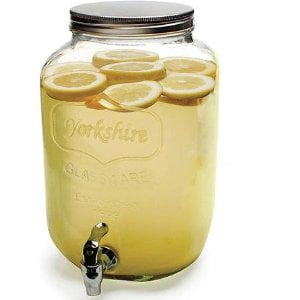 - Circleware-Glass Beverage Dispenser-Mini Mason Jar-One Gallon Multi-Colored