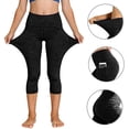 thumbnail image 5 of Girls High Waisted Capri Leggings with Pockets Black Polyester Blend for Active Kids Sizes 120-160,Size 4 T, 5 of 9