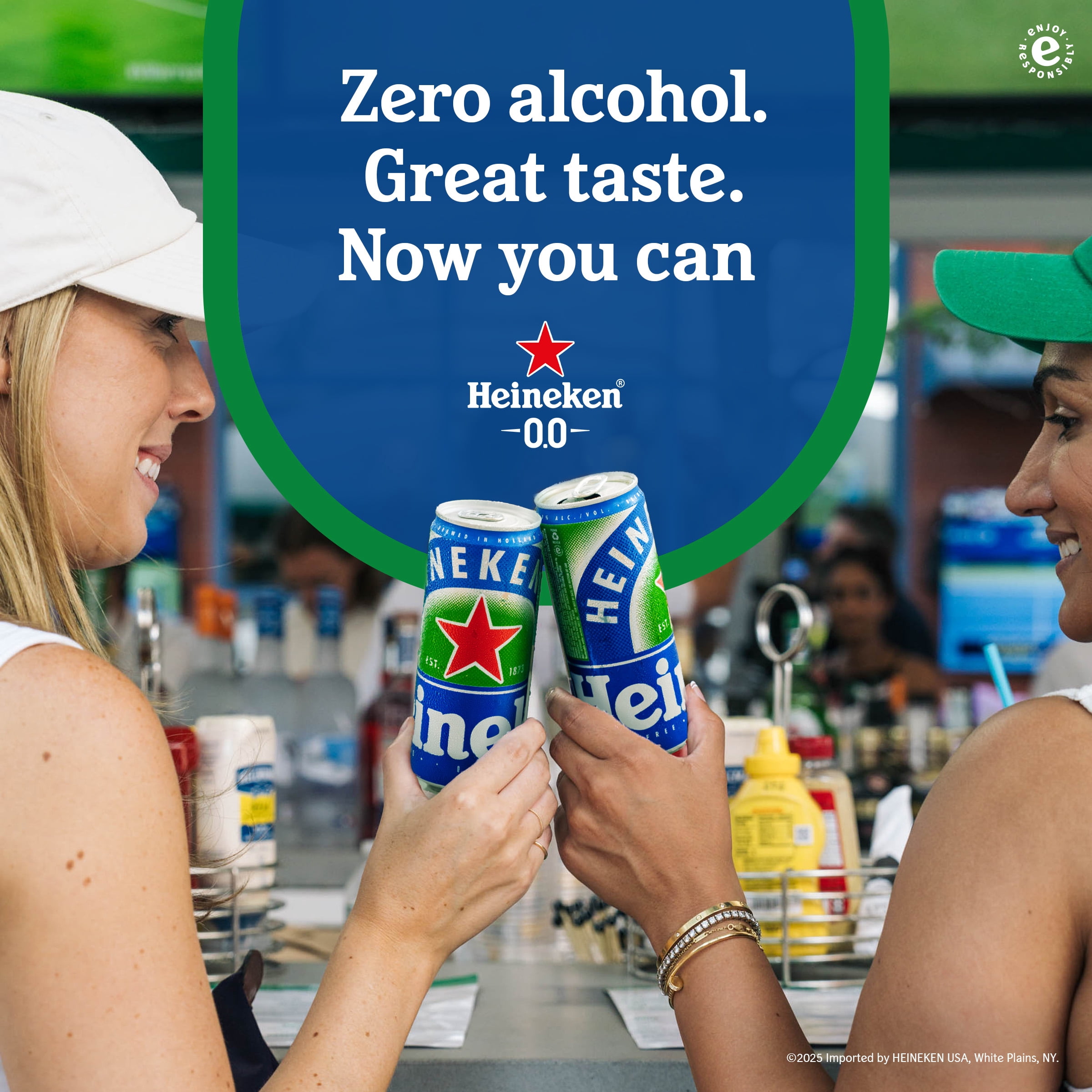 Heineken 0.0 Non-Alcoholic Netherlands Import Lager Beer, 12 pack, 11.2 fl oz Cans, 0.0% ABV