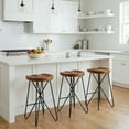thumbnail image 5 of Bare Decor Aloha Backless Live Edge Teak Counter Stool with Solid Black Metal Legs, 27" Tall, 5 of 14