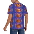 thumbnail image 2 of Zufioo Peace And Love Print Men's Baseball Short Sleeve, Moisture Wicking Button-Down Hip Hop Tee-X-Large, 2 of 7
