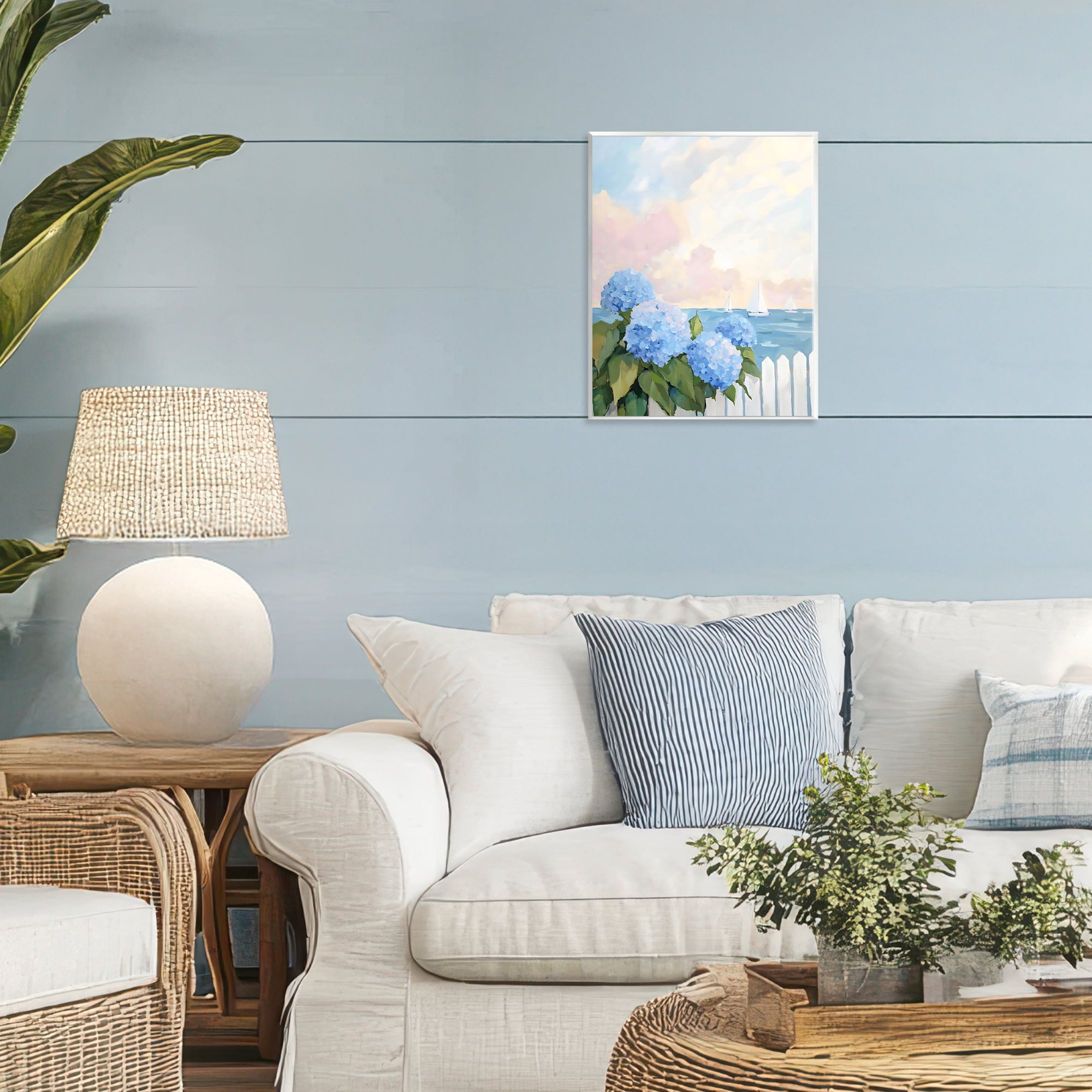 Stupell Industries Hydrangeas By The Sea Wall Plaque Art, design by Creative Studio