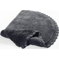 thumbnail image 2 of Half Circle Handcrafted 100% Cotton Bathroom Rug- 22x42 inch, Grey, 2 of 6