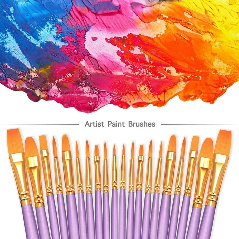 Paint Brush Set, 15 Pcs Nylon Hair Artist Paint Brushes With Paint Brush  Holder, Great For Acrylic Oil Watercolor, Face Nail Art, Miniature  Detailing