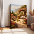 thumbnail image 2 of Arte de lienzo con impresión de paisaje de terraza mediterránea, decoración mural para cafeterías, estética decorativa, fácil de colgar, 2 of 8