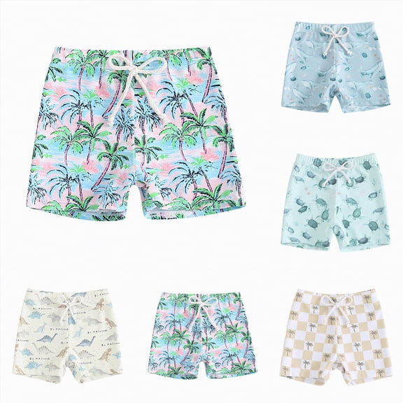 vigerkar Unisex Toddler Baby Boy Girl Swim Trunks Print Swimming Shorts Board Shorts Beachwear Swimsuit Bathing Suit (Green, 18-24 Months)