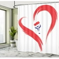 thumbnail image 5 of Ambesonne Love Shower Curtain, Brush Drawing Heart Sign, 69"Wx84"L, Red Blue White, 5 of 5