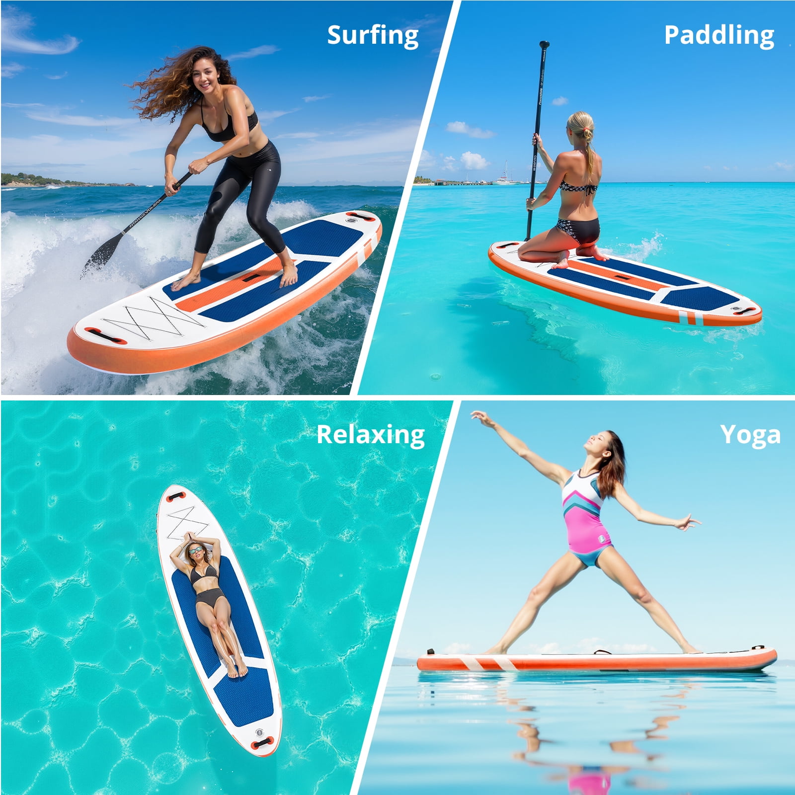 Inflatable Stand Up Paddle Board with Premium SUP Paddleboard Accessories,2-in-1 Paddle for Adults,Orange