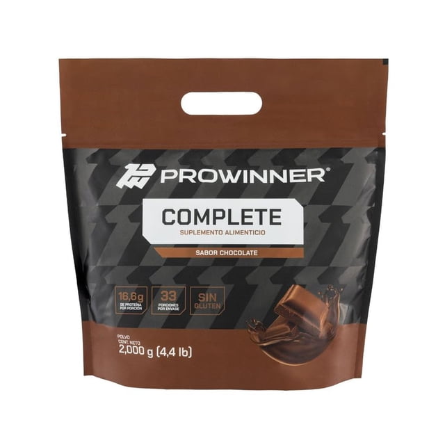 PROWINNER | Proteína Complete Sabor Chocolate, Suplemento Alimenticio, 16.64g de Proteína por Porción con Creatina, L-Glutamina y 18 Vitaminas y Minerales, para Entren