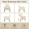 thumbnail image 5 of Costway Linen Fabric Accent Chair Modern Single Sofa Chair with Solid Metal Legs White, 5 of 8