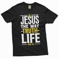 thumbnail image 2 of Jesus T-shirt Christian Jesus way truth life tee shirt Church tee shirt Mom grandma dad gift tee (Medium Navy Blue), 2 of 6