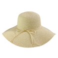thumbnail image 1 of Sombrero de paja para mujer, sombrero de verano para el sol, sombrero de playa plegable anti-UV con ala ancha y correa ajustable para la barbilla para viajes, 1 of 5