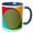 Blue/White, variant on 3drose, Hypnotic Abstract Spiral Design in Red Yellow Green and Blue, 15oz Two-tone Blue Mug