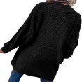 thumbnail image 2 of Women Loose Cardigan Sweater Front Open Cable Lantern Sleeve Knit Jacket, 2 of 4