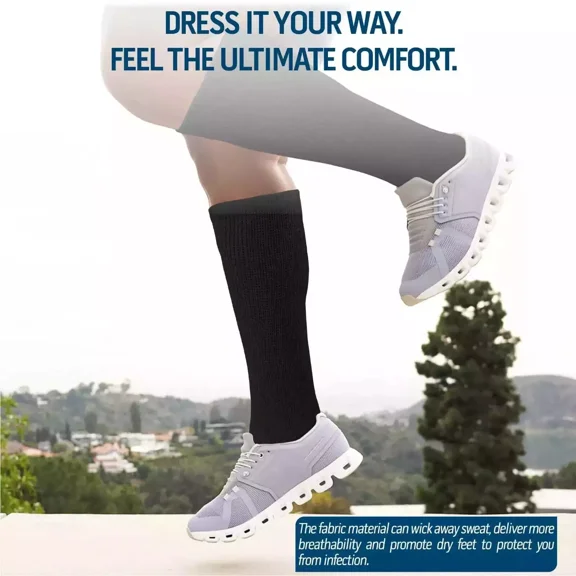 9-11 (3 Pairs) Men Black Athletic Sports Cotton High Calf Tube Socks