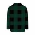 thumbnail image 6 of Wensltd Women's Quilted Fleece Jacket Lapel Collar Long Sleeve Spring Fall Plaid Coat Button Up, 6 of 7