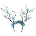 thumbnail image 1 of Tête de Cerf Gothique Florale pour Fête d'Halloween Accessoire Photo, 1 of 7