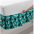 thumbnail image 2 of Cartoon Bed Skirt, Continuous Colorful Cats and Paw Traces Print, Elastic Bedskirt Dust Ruffle Wrap Around for Bedding Decor, 4 Sizes, Sea Blue Indigo, by Ambesonne, 2 of 2