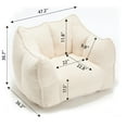 thumbnail image 3 of CKEASEAN 47"W Chenille Bean Bag Chair with Armrest, Comfy Large Bean Bag Sofa with Highly Resilient Foam Stuffed, Boneless Couch for Apartment, Living Room, No Assembly Required, 3 of 9