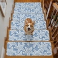 thumbnail image 2 of Haze Blue Starfish Stair Treads Non Slip for Steps Coastal Summer Ocean Beach Nautical Modern 15 Pcs Reusable Adhesive Stair Runner Mats for Dogs Elders Carpet Treads Rugs for Staircase 8x30 In, 2 of 9