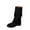 Black, variant on Lovzfmll Cowboy Boots for Women, Western Fringe Knee High Mid Heel, Low Heel Round Toe Cowgirl Boots Fall Khaki Boots