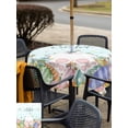 thumbnail image 4 of Easter Outdoor Tablecloth - 60x60 Inch Square Dining Table Cover, Spring Rabbit Feet Eggs Botanical Flowers Butterfly Waterproof Outdoor Table Cloth with Umbrella Hole & Zipper for Picnic/Patio/Party, 4 of 7