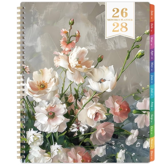 Planificador Mensual Lemome 2026-2028 con Pestañas de Colores 21x28 cm