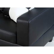 DAE Right Facing Sectional Sofa L-Shape Faux Leather Black