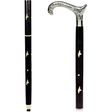 36  Wooden Walking Stick (Creepy Black  Nickel Veil)