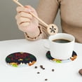 thumbnail image 5 of Honeii Merry Christmas Elk Print Leather Coaster Set of 6, Ideal for Safeguarding Your Furniture from Drinks Spills and Effortless Cleanup,Round Shape, 5 of 5
