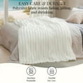thumbnail image 4 of U by Bedsure White Throw Fleece Blanket for Couch, Super Soft Cute Small Throws for Girls, 50x60 inches, Wider Striped Design, 4 of 6