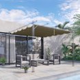 thumbnail image 2 of Outsunny Replacement Pergola Canopy Cover for 9.8' x 9.8' Pergola, Tan, 2 of 9