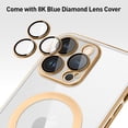 thumbnail image 2 of Magnetic for iPhone 12 Pro Case Built-in Camera Lens Cover [Compatible with Magsafe] Plating Soft Anti-Scratch Shockproof Transparent Back Cover 6.1 Inch - Clear White, 2 of 14