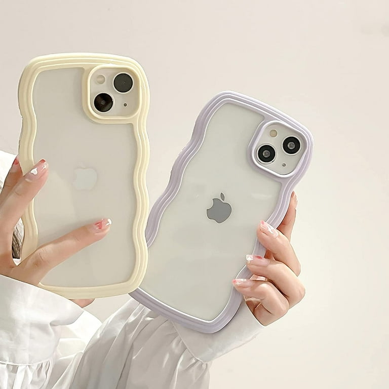 Compatible with Clear iPhone 7/8/SE Case Cute Simple Curly Wave Bumper Case  Aesthetic Phone Case for Girls Women Soft TPU Protective Phone Cover-Purple  - Walmart.com