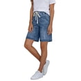 thumbnail image 6 of SZJXBUY Plus Size Jeans Shorts for Curvy Women Summer 2026 Elastic Waist Drawstring Shorts High Waisted Lounge Pants Black,L, 6 of 9