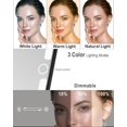 thumbnail image 2 of XUCP-Rechargeable Travel Makeup Mirror with Lights, Portable Lighted Vanity Mirror with 10X Magnification, 70 LEDs 3 Color Lights, Touch Tabletop Folding Compact Cosmetic Mirror Black, 2 of 4