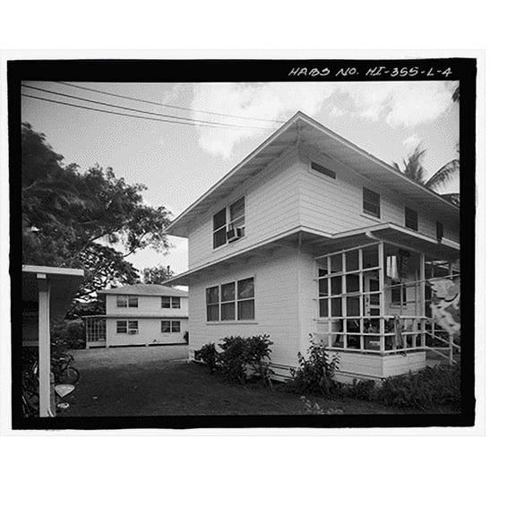 Historic Print, U.S. Naval Base, Pearl Harbor, Naval Housing Area Makalapa, Angle Three-Bedroom Duplex Type M, Kamakani & Samoa Places, & Makalapa Drive, Pearl City, Honolulu County, HI - 4, 16" x 20"
