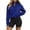 Blue, variant on Women's Solid Half Zip Mock Neck Sweatshirt, Fleece Sherpa Long Sleeve Cropped Pullover with Drop Shoulder Zipper Pockets Hoodless Casual Winter Workout Tops