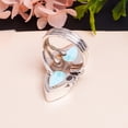 thumbnail image 4 of Natural Larimar / Pactolite - Dominican Republic Gemstone 925 Sterling Silver Ring V9396, Statement Ring, Blue Ring, Pear Ring, Gift For Her, Larimar, 4 of 4